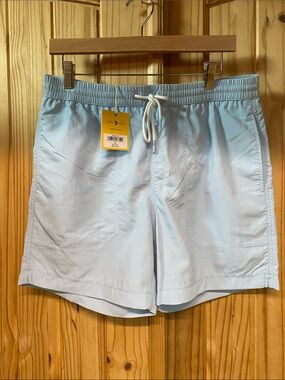 6” Mallard Swim Short Light Blue Drawstring